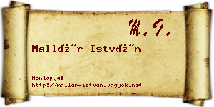 Mallár István névjegykártya